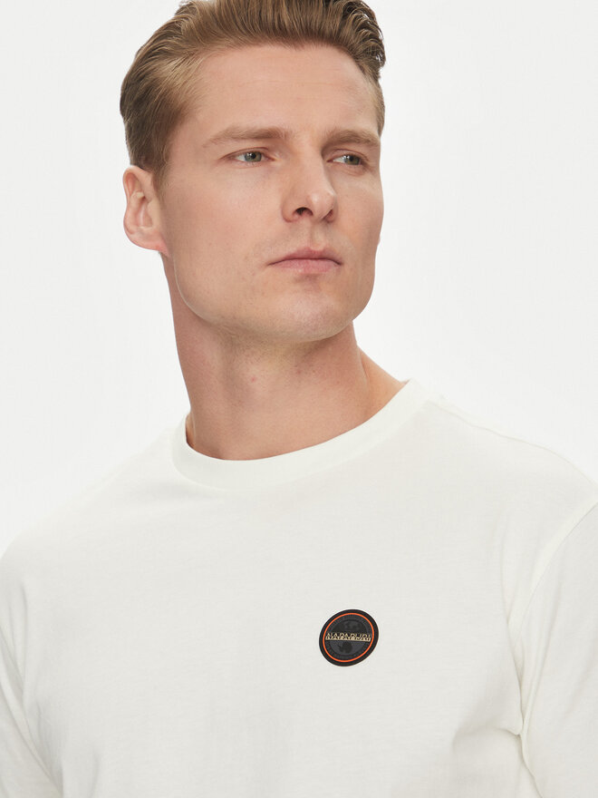 Napapijri Napapijri Marškinėliai S-Badge NP0A4I3N Balta Regular Fit