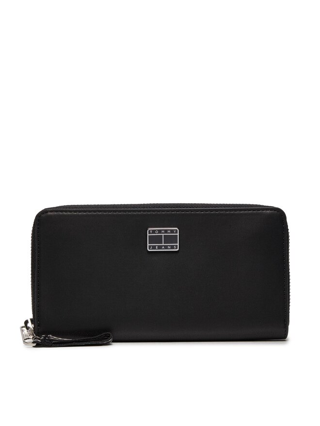 Tommy Jeans Cartera grande para mujer Tommy Jeans Tjw City-Wide Large Za AW0AW15941 Negro