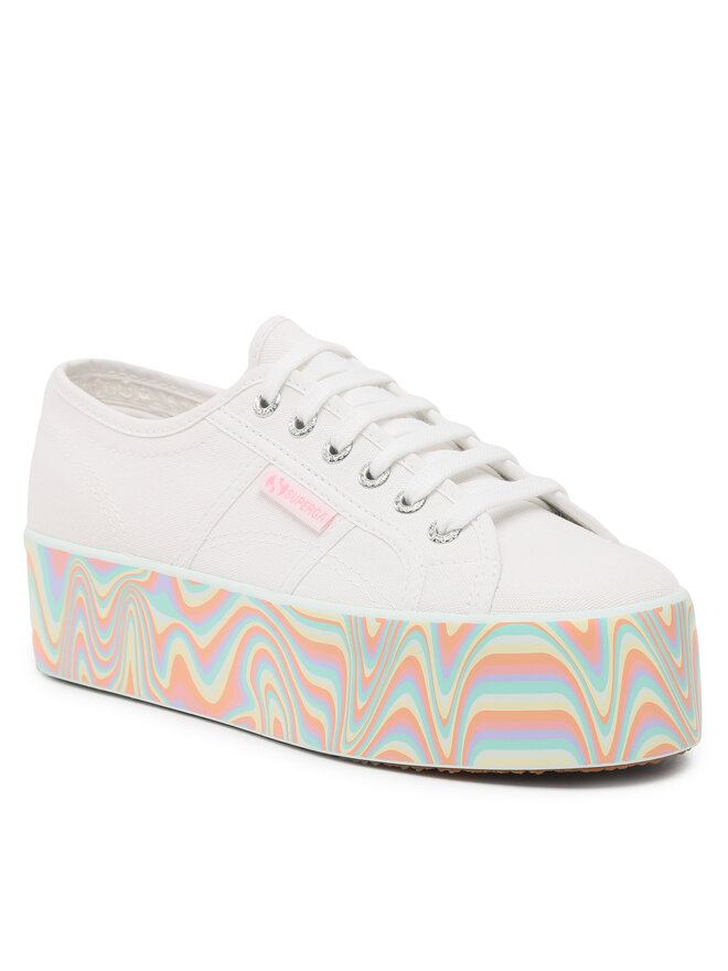 Superga Sneakers aus Stoff Superga Multicolor Liguify Sole 2790 S8124UW Weiß