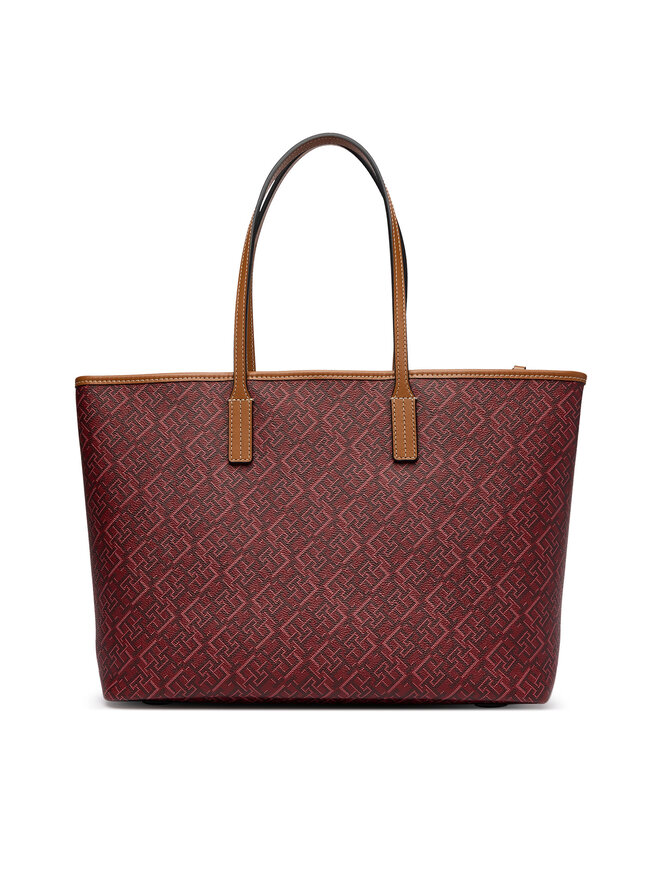 Tommy Hilfiger Handtasche Tommy Hilfiger Th Monoplay Tote Le AW0AW17416 Dunkelrot