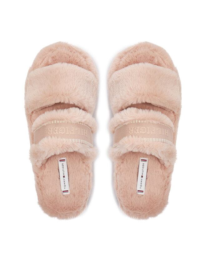 Tommy Hilfiger Pantofole Tommy Hilfiger Fur Basics Slipper FW0FW08343 Rosa
