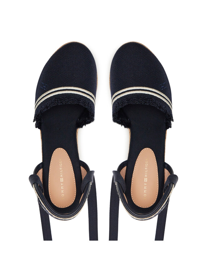 Tommy Hilfiger Espadrilles Tommy Hilfiger Fringe Canvas High Wedge FW0FW08878 Sötétkék