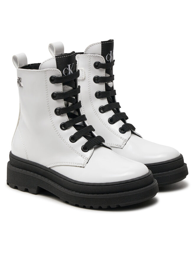 Calvin Klein Jeans Turistická obuv Calvin Klein Jeans Lace-Up Bootie V4A5-81031-1453 M Bílá