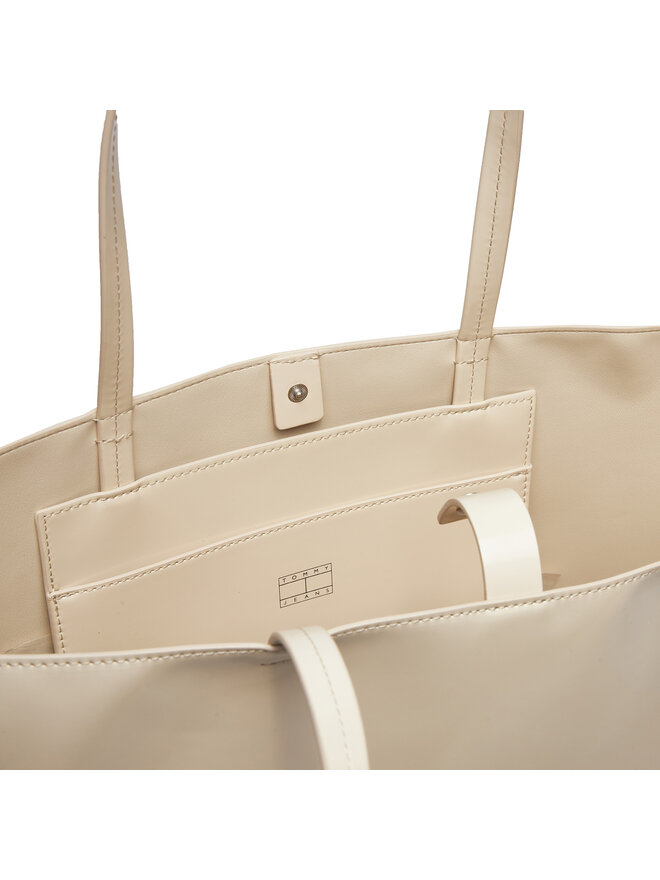 Tommy Jeans Handtasche Tommy Jeans Tjw Ess Must Tote Seasonal AW0AW16841 Écru