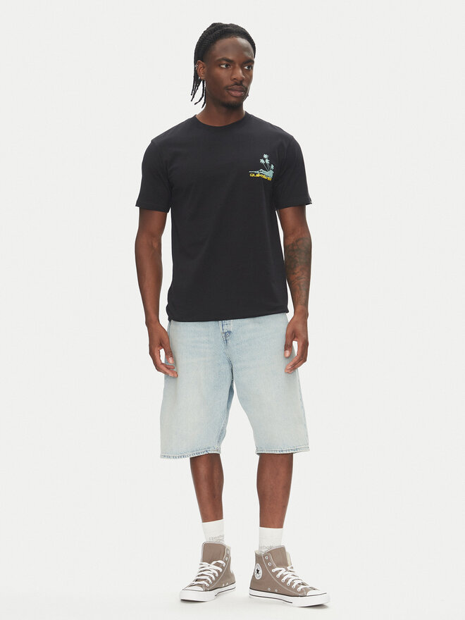 Quiksilver Quiksilver Majica Palm Lines Ss EQYZT08057 Črna Regular Fit