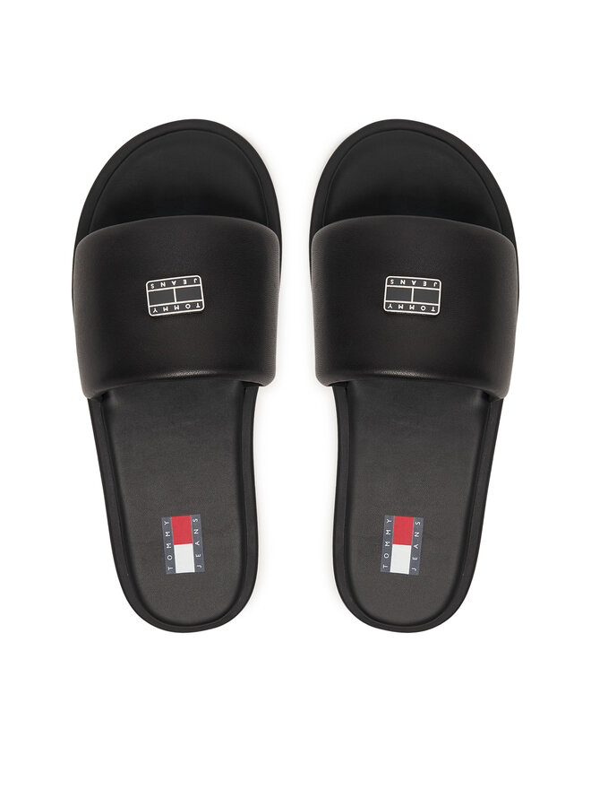 Tommy Jeans Pantoletten Tommy Jeans Tjw Soft Padded Casual Slide EN0EN02950 Schwarz