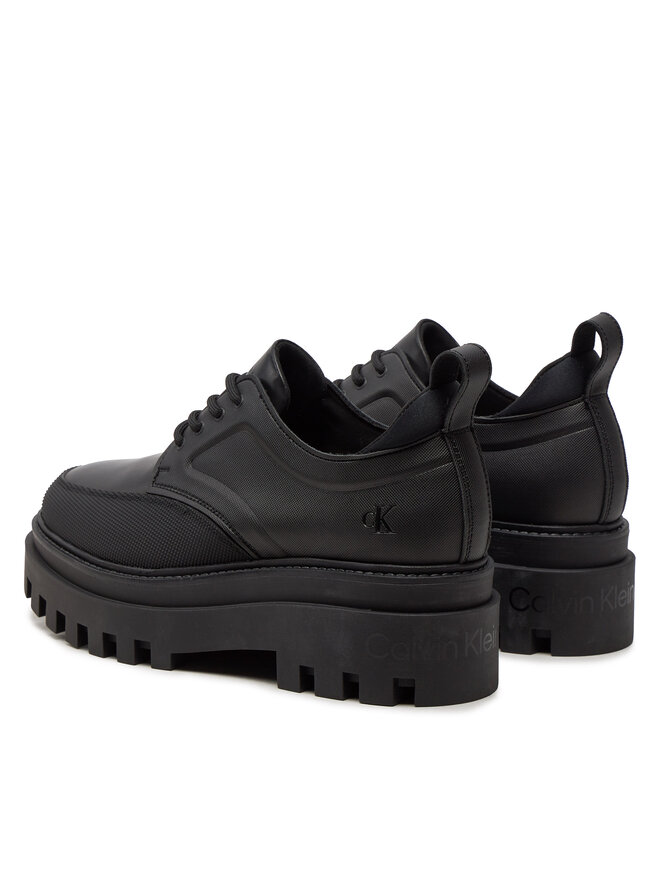 Calvin Klein Jeans Félcipő Calvin Klein Jeans Flatform Laceup Derby Mg Mtl YW0YW01502 Fekete