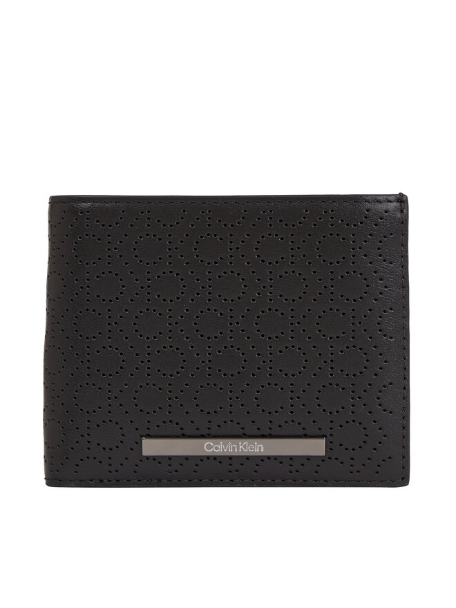 Calvin Klein Велике Чоловіче Портмоне Calvin Klein Modern Bar Bifold 5Cc W/Coin K50K511835 Чорний