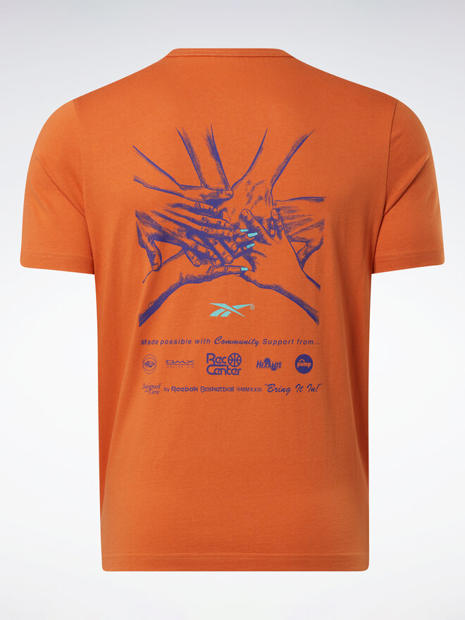 Reebok Reebok Marškinėliai Reebok Basketball All Are Welcome Here Hoop Together T-Shirt HN5800 Oranžinė Relaxed Fit