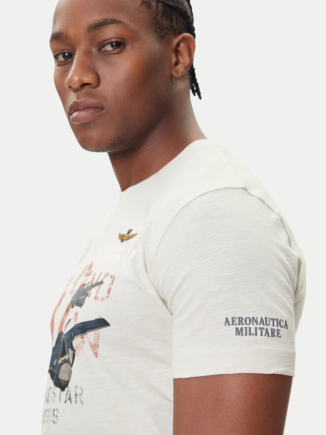 Aeronautica Militare Aeronautica Militare Camiseta 252TS2472UJ00708 Écru Regular Fit