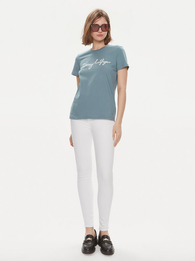 Tommy Hilfiger Tommy Hilfiger Marškinėliai Signature WW0WW41674 Mėlyna Regular Fit