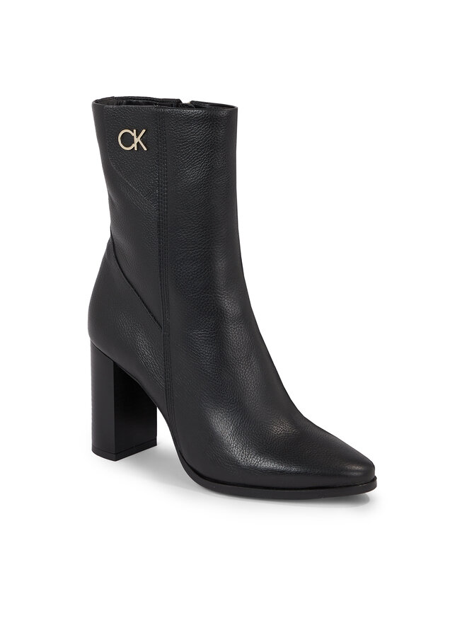 Calvin Klein Polokozačky Calvin Klein Cup Heel Ankle Boot W/Hw 80 HW0HW01750 Černá