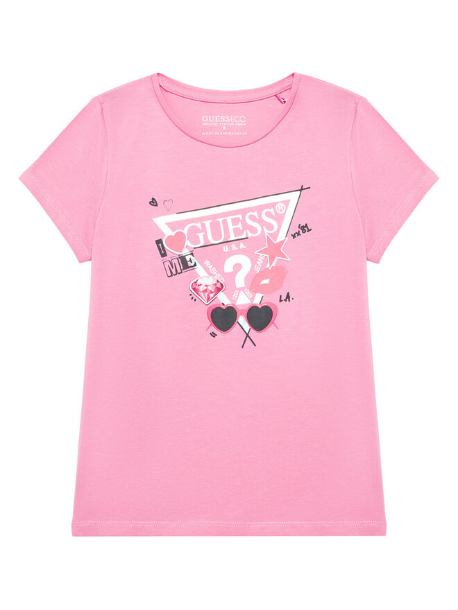 Guess Guess Póló J5YI00 K6YW4 Rózsaszín Regular Fit
