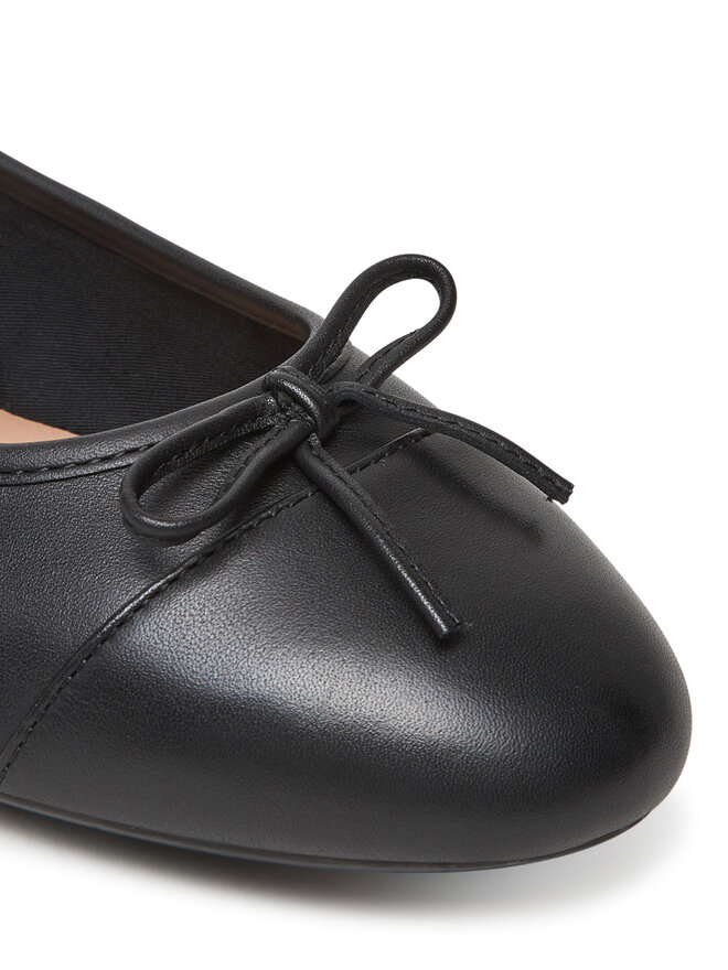 Tommy Hilfiger Μπαλαρίνες Tommy Hilfiger Toe Cap Leather Ballerina FW0FW08759 Μαύρο