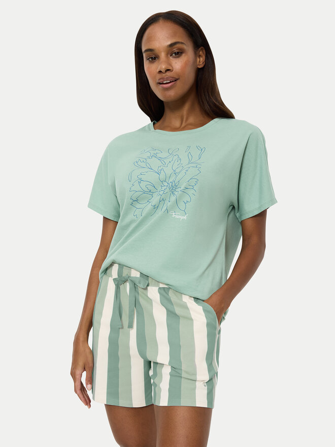 Triumph Triumph Kratke pidžama hlače Mix & Match 10218280 Zelena Relaxed Fit