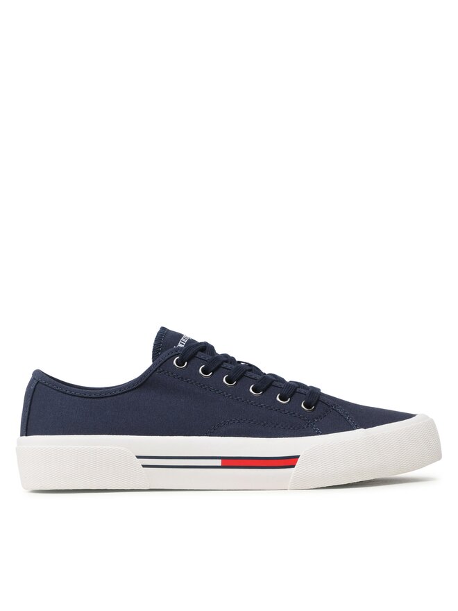 Tommy Jeans Sneakers aus Stoff Tommy Jeans Canvas Sneaker EM0EM01299 Dunkelblau
