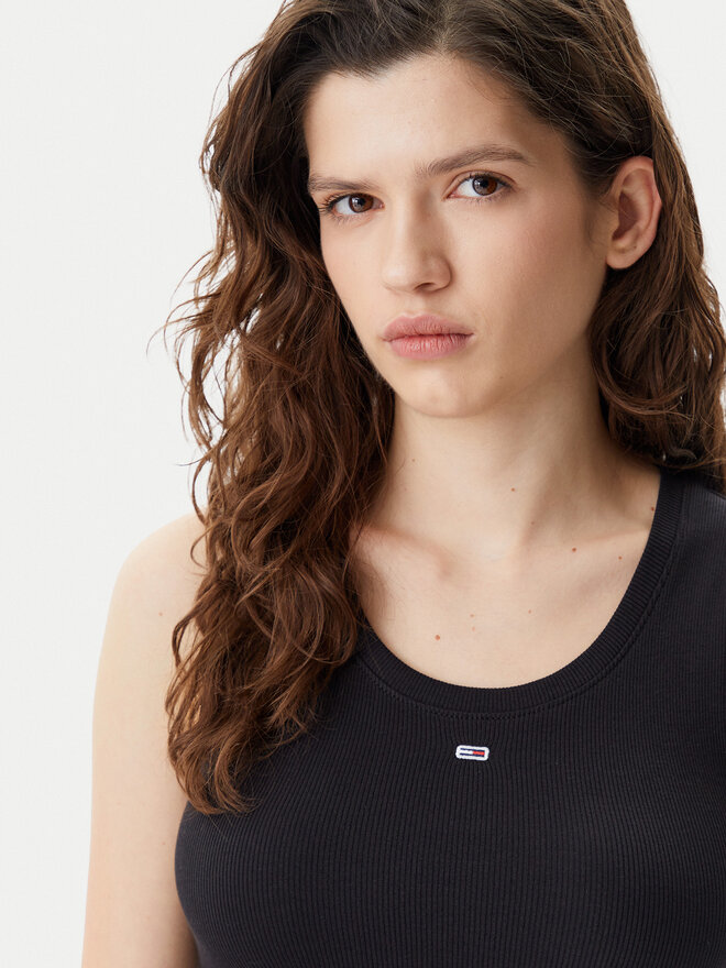 Tommy Jeans Tommy Jeans Τοπ Essential DW0DW20673 Μαύρο Slim Fit