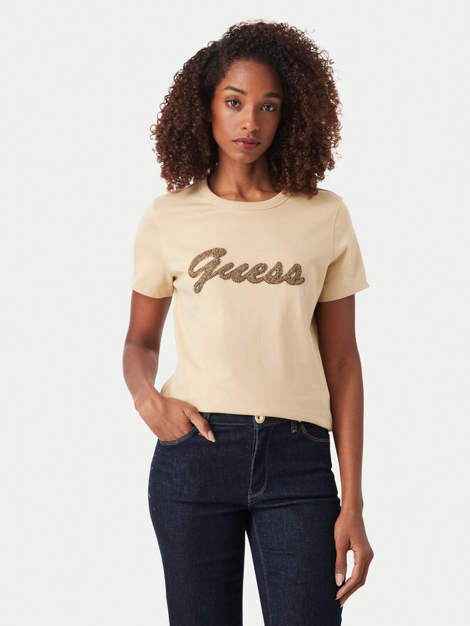 Guess Guess T-Shirt W6YI29 K4348 Beige Regular Fit