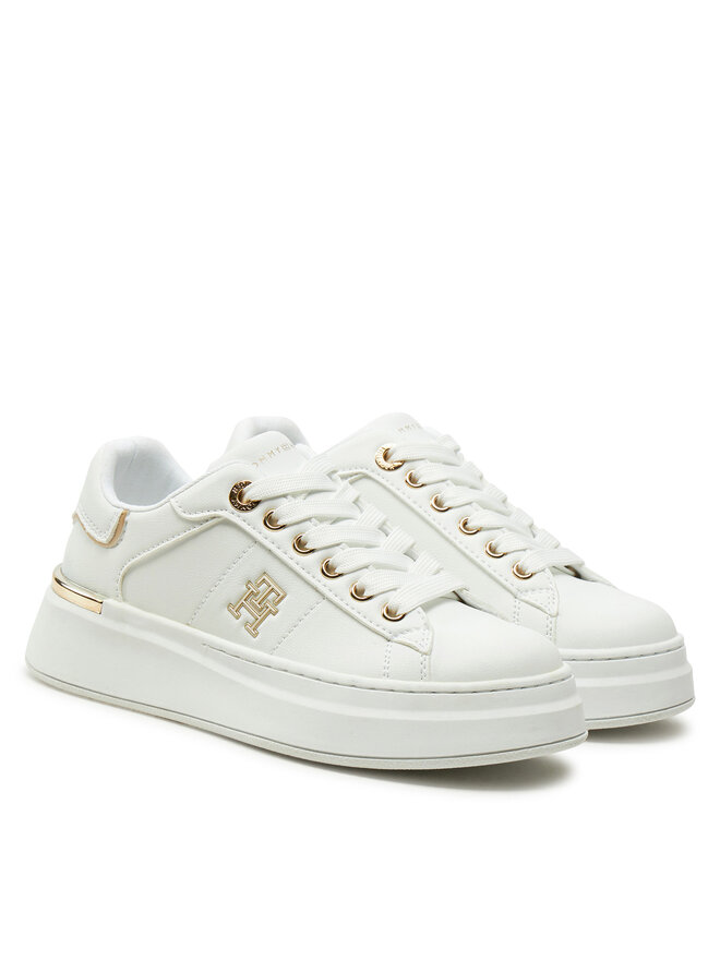 Tommy Hilfiger Snīkeri Tommy Hilfiger Low Cut Lace-Up Sneaker T3A9-33749-1355 M Balts