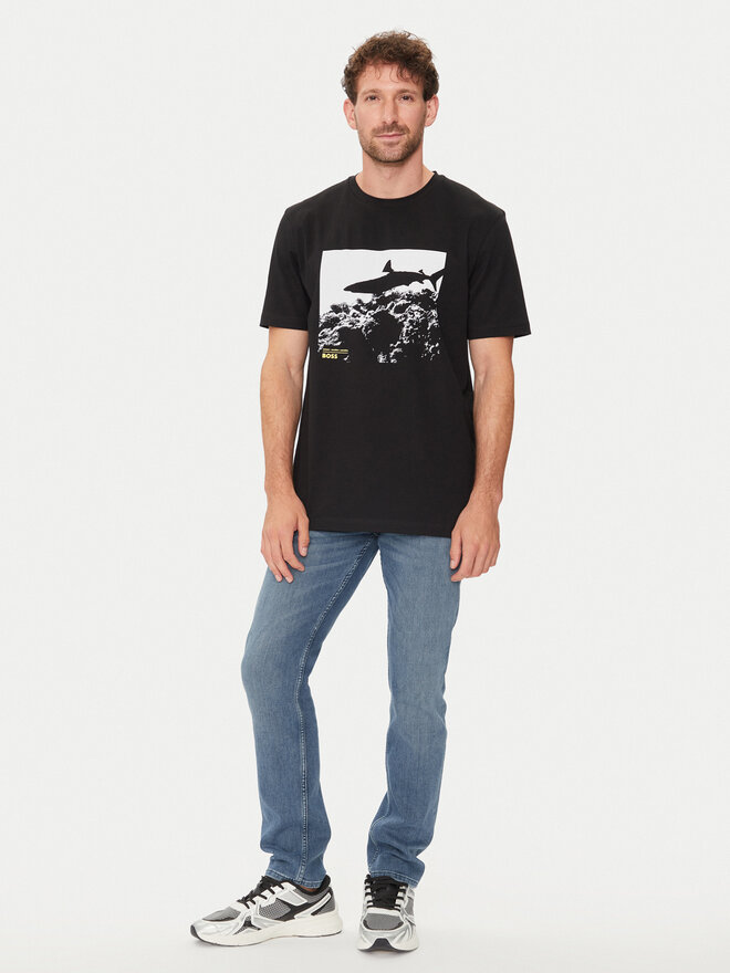 BOSS BOSS Camiseta Te_Sea_Horse 50515626 Negro Regular Fit