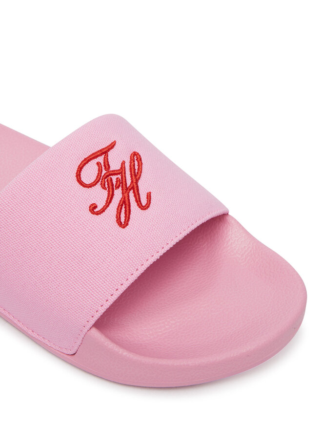 Tommy Hilfiger Pantoletten Tommy Hilfiger Th Script Pool Slide FW0FW09286 Rosa