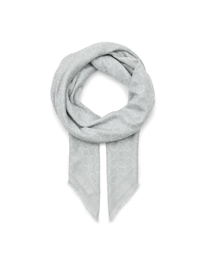Calvin Klein Tuch Calvin Klein Monogram Jacquard Scarf 130X130 K60K608779 Grau
