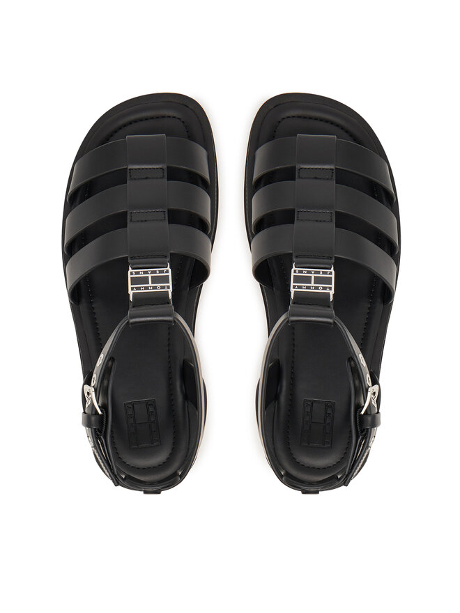 Tommy Jeans Sandalen Tommy Jeans Tjw Fisherman Leather Max Sandal EN0EN02943 Schwarz