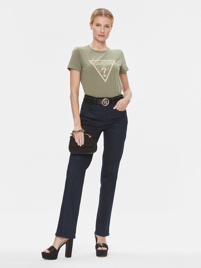 Guess Guess T-Shirt W4RI69 J1314 Πράσινο Regular Fit