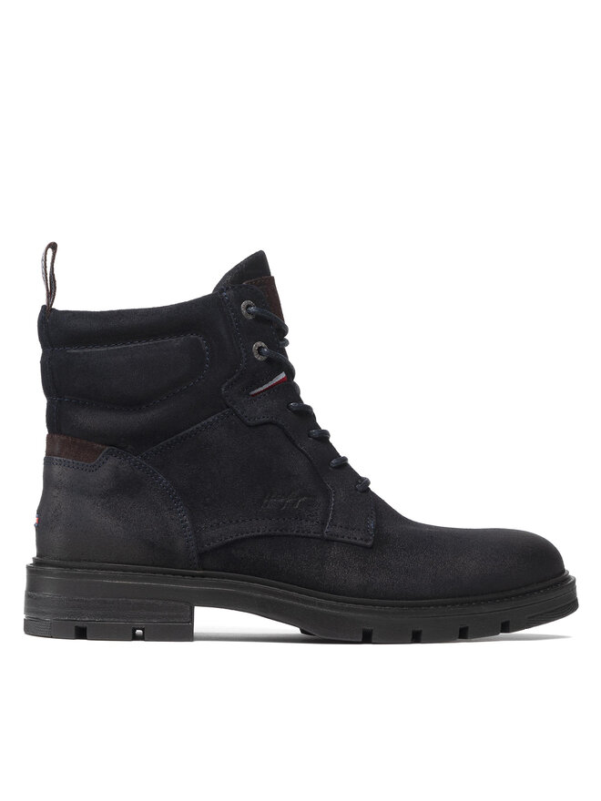Tommy Hilfiger Stiefel Tommy Hilfiger Elevated Padded Suede Boot FM0FM03778 Dunkelblau