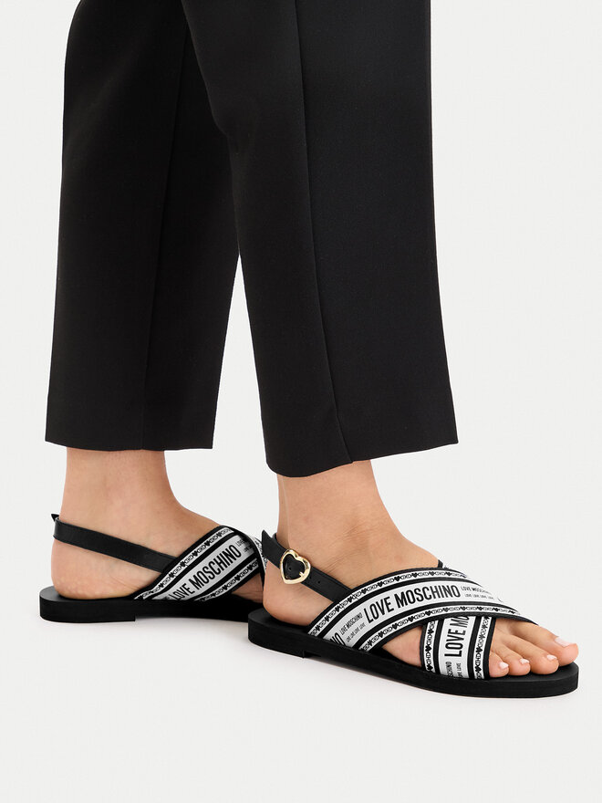 LOVE MOSCHINO Sandali LOVE MOSCHINO San Lod Micro20 JA16142G0MIX200A Črna