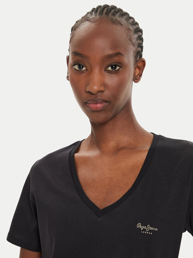 Pepe Jeans Pepe Jeans T-Shirt Fiore PL505948 Μαύρο Regular Fit