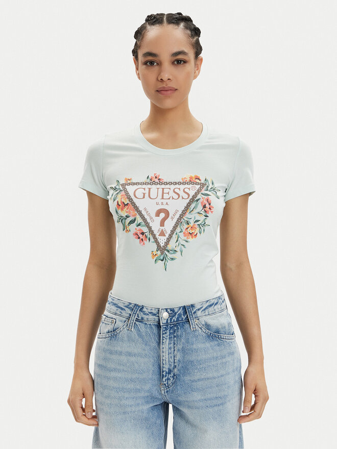 Guess Guess Футболка W4GI24 J1314 Блакитний Slim Fit