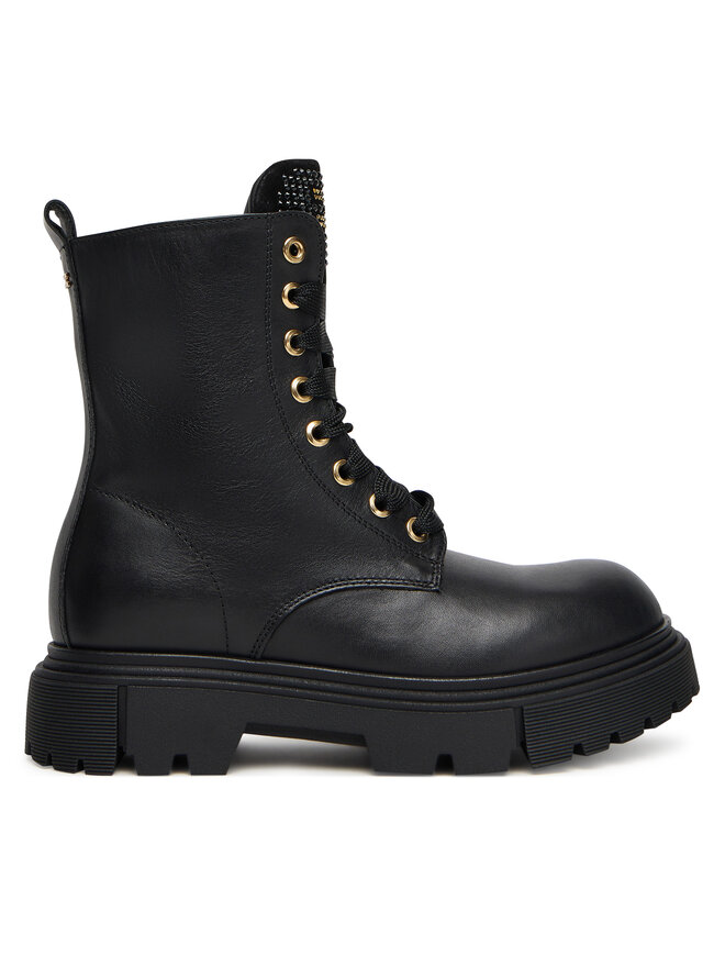 Elisabetta Franchi Schnürstiefeletten Elisabetta Franchi Lace-Up Bootie F4A5-E0411-1251 D Schwarz
