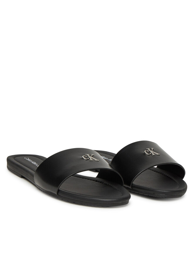 Calvin Klein Jeans Pantoletten Calvin Klein Jeans Flat Sandal Slide Mg YW0YW01697 Schwarz