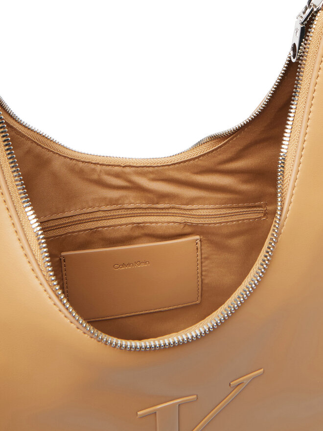 Calvin Klein Handtasche Calvin Klein Bold Ck Crescent LV04F3427G Beige