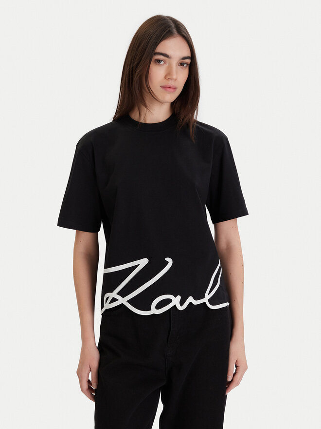 KARL LAGERFELD KARL LAGERFELD T-Shirt A1W17013 Schwarz Relaxed Fit