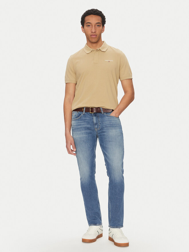 Tommy Jeans Tommy Jeans Polo marškinėliai Linear DM0DM20914 Smėlio Regular Fit