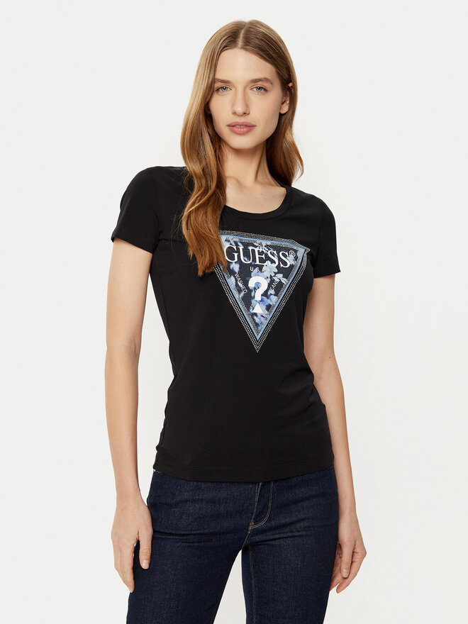 Guess Guess T-Shirt W5RI00 J1314 Μαύρο Regular Fit