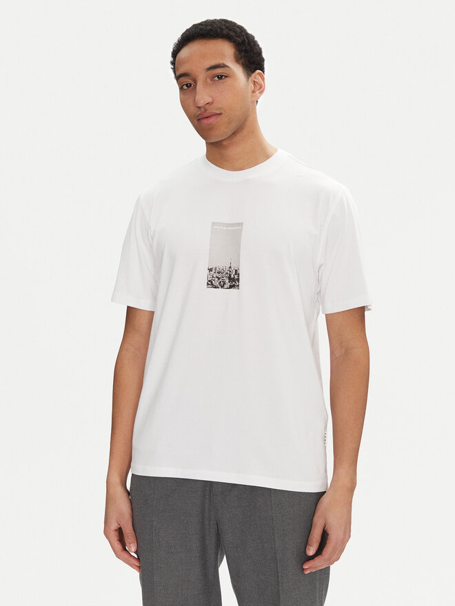 Jack&Jones Jack&Jones Marškinėliai Pacer Photo 12273775 Balta Relaxed Fit