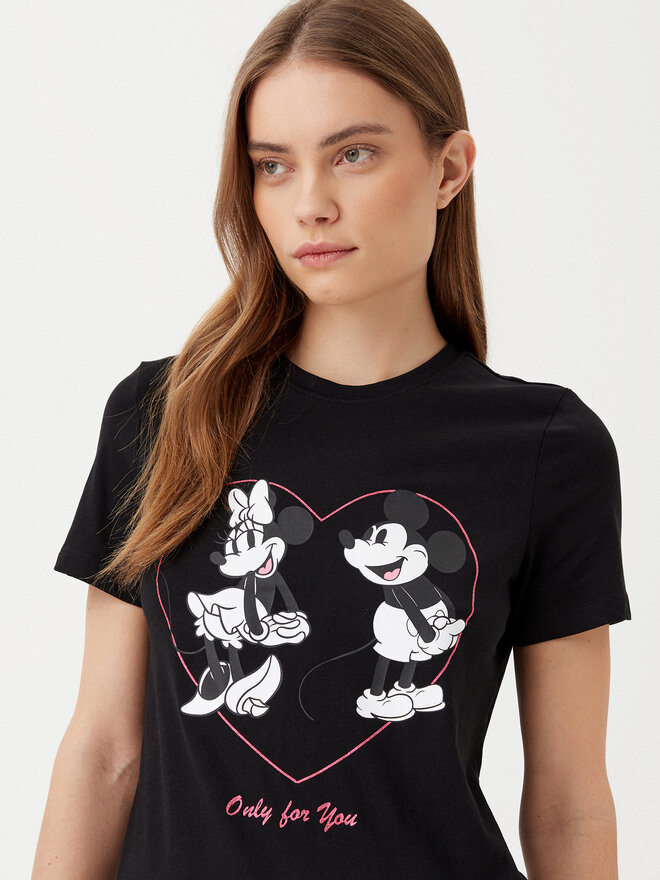 ONLY ONLY Marškinėliai Mickey 15317991 Juoda Regular Fit