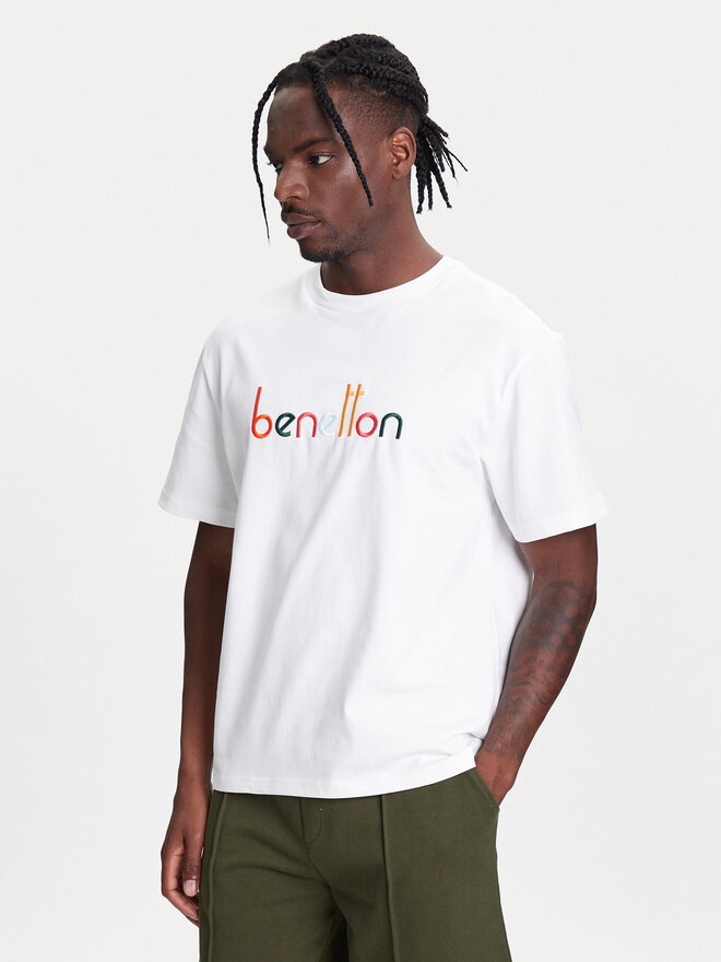 United Colors Of Benetton United Colors Of Benetton Футболка 3MI6U109O Білий Oversize