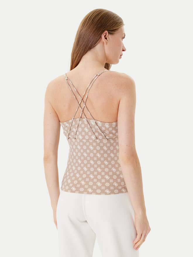 Guess Guess Marškinėliai V5YP11 MC03W Smėlio Slim Fit