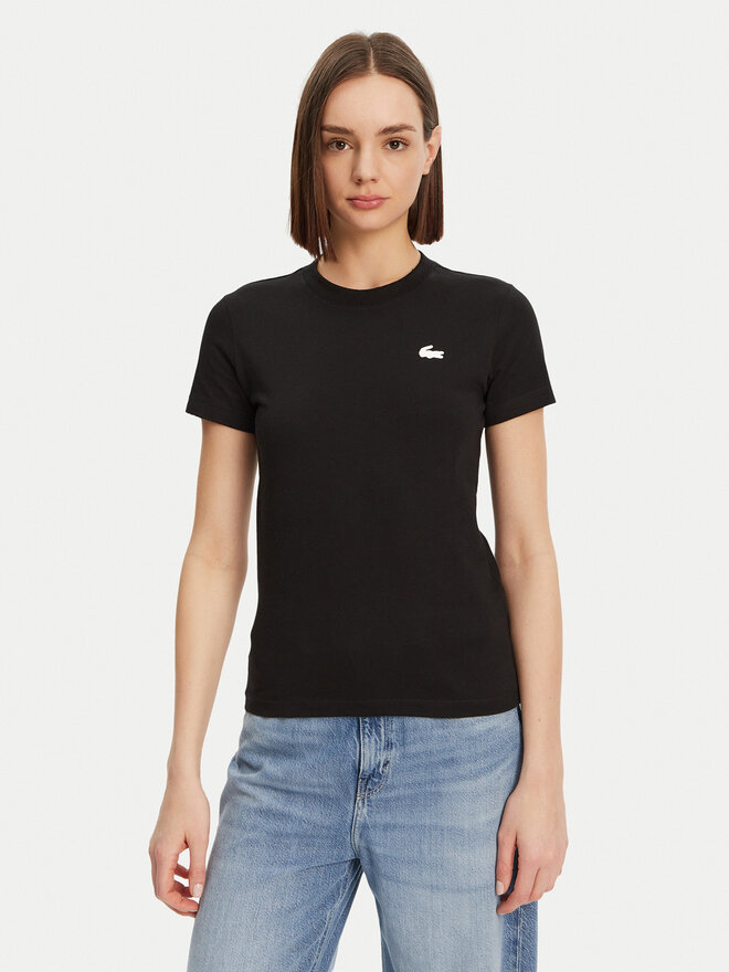 Lacoste Lacoste Marškinėliai TF9246 Juoda Slim Fit