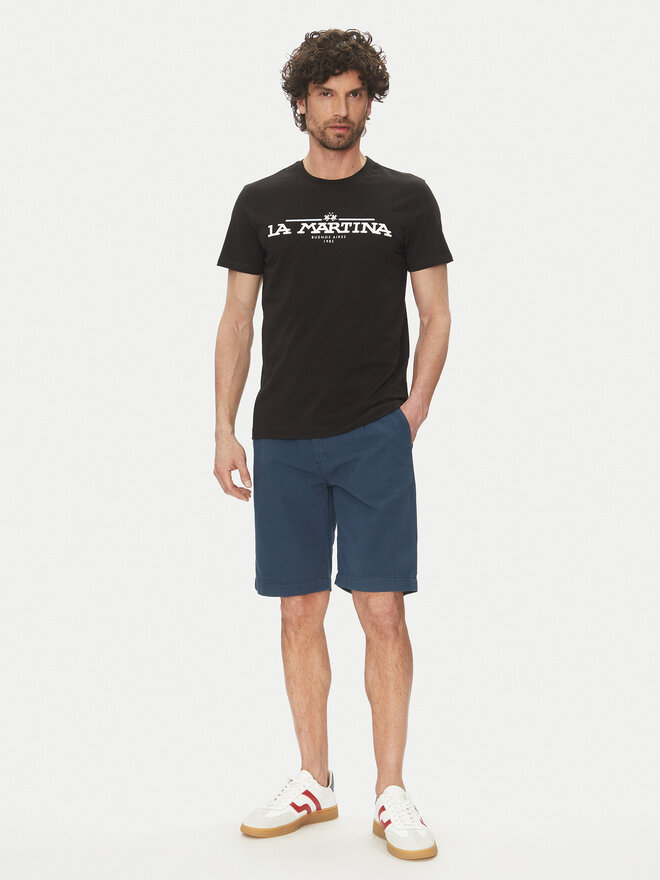 La Martina La Martina T-Shirt Aguer MAR304 JS206 Schwarz Regular Fit