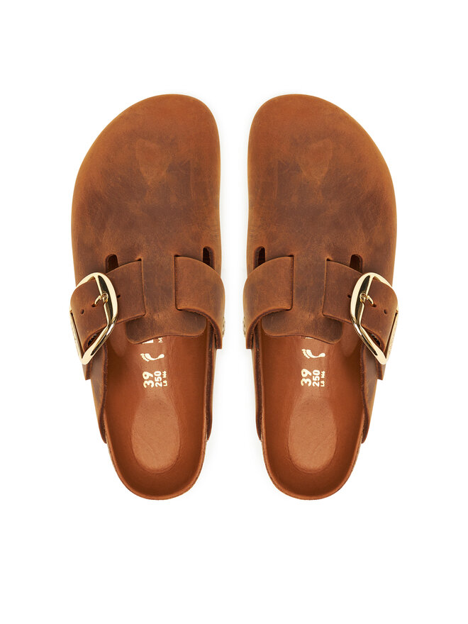 Birkenstock Pantoletten Birkenstock Boston Big Buckle Hex 1030446 Braun
