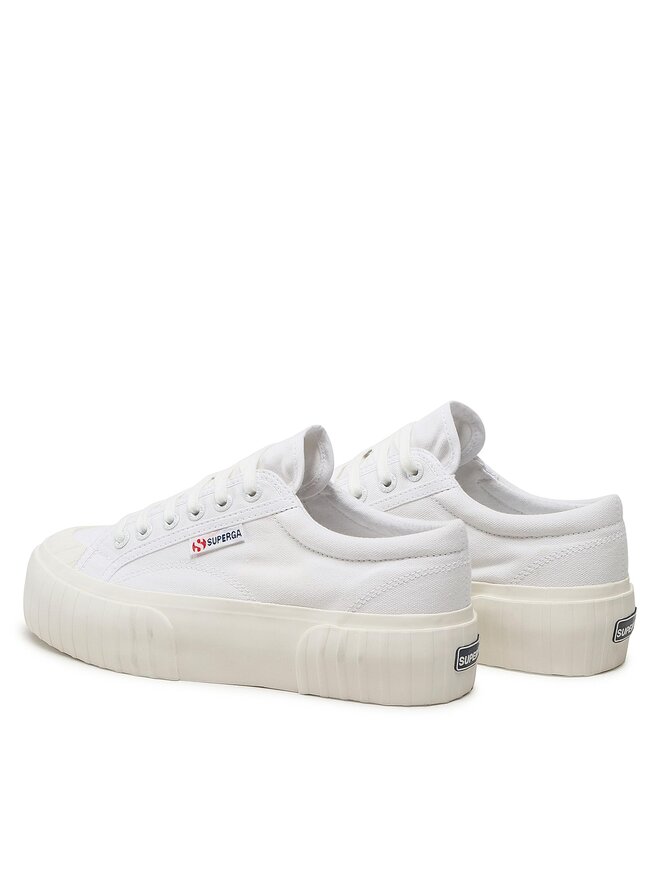 Superga Tornacipő Superga Stripe Platform 2631 S5111SW Fehér