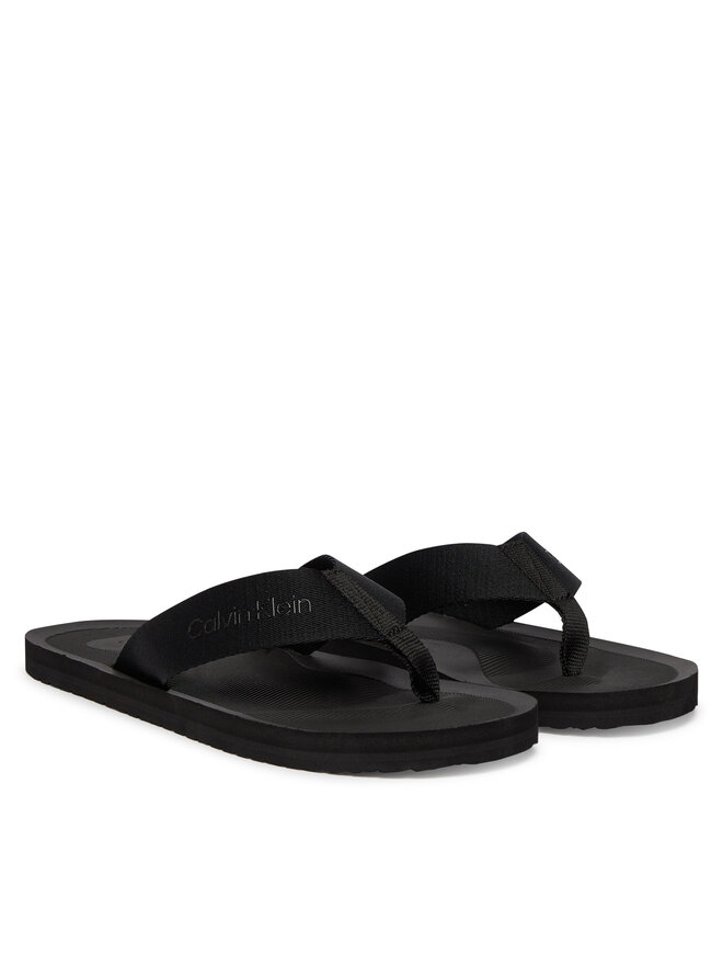 Calvin Klein Zehentrenner Calvin Klein Logo Webbing Strap HM0HM02106 Schwarz
