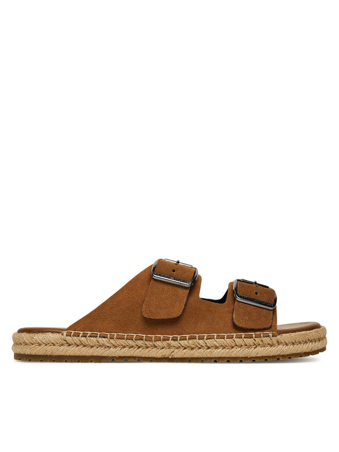 Tommy Hilfiger Espadryle Tommy Hilfiger Flex Jutte Hilfiger Suede Sandal FM0FM05503 Brązowy