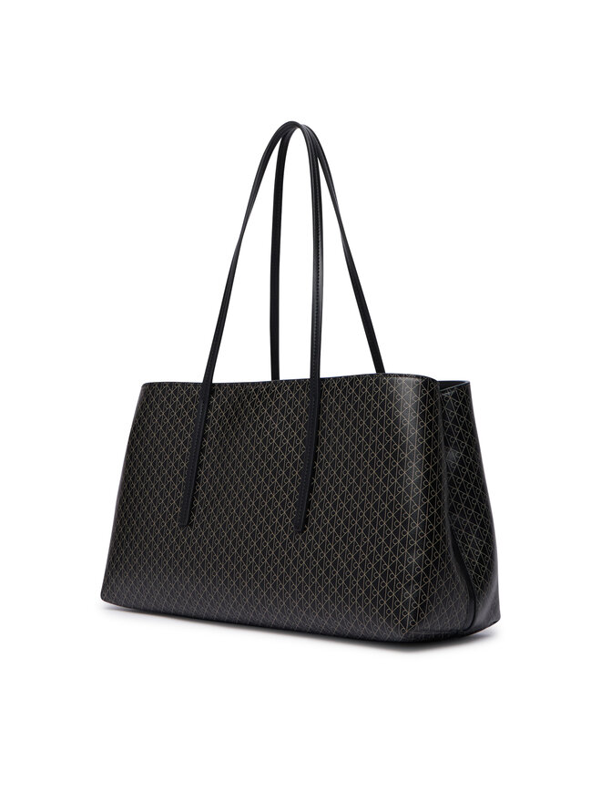 Calvin Klein Handtasche Calvin Klein Emblem Aop Medium Work Tote LV04F3786G Schwarz