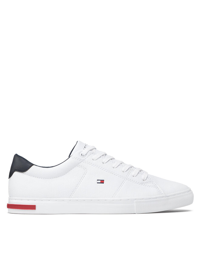 Tommy Hilfiger Sneakersy Tommy Hilfiger Essential Leather Detail Vulc FM0FM04047 Biały